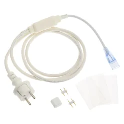 Set accessori per tubo luminoso neon bifacciale led, con cavo di alimentazione 1,5 m