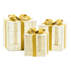 Set 3 Pacchi Regalo Light Cream & Brown, 240 led bianco extra caldo