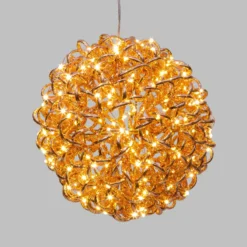 Sfera 3D Rose Gold, filo a spirale, ∅25 cm, 200 microled bianco caldo
