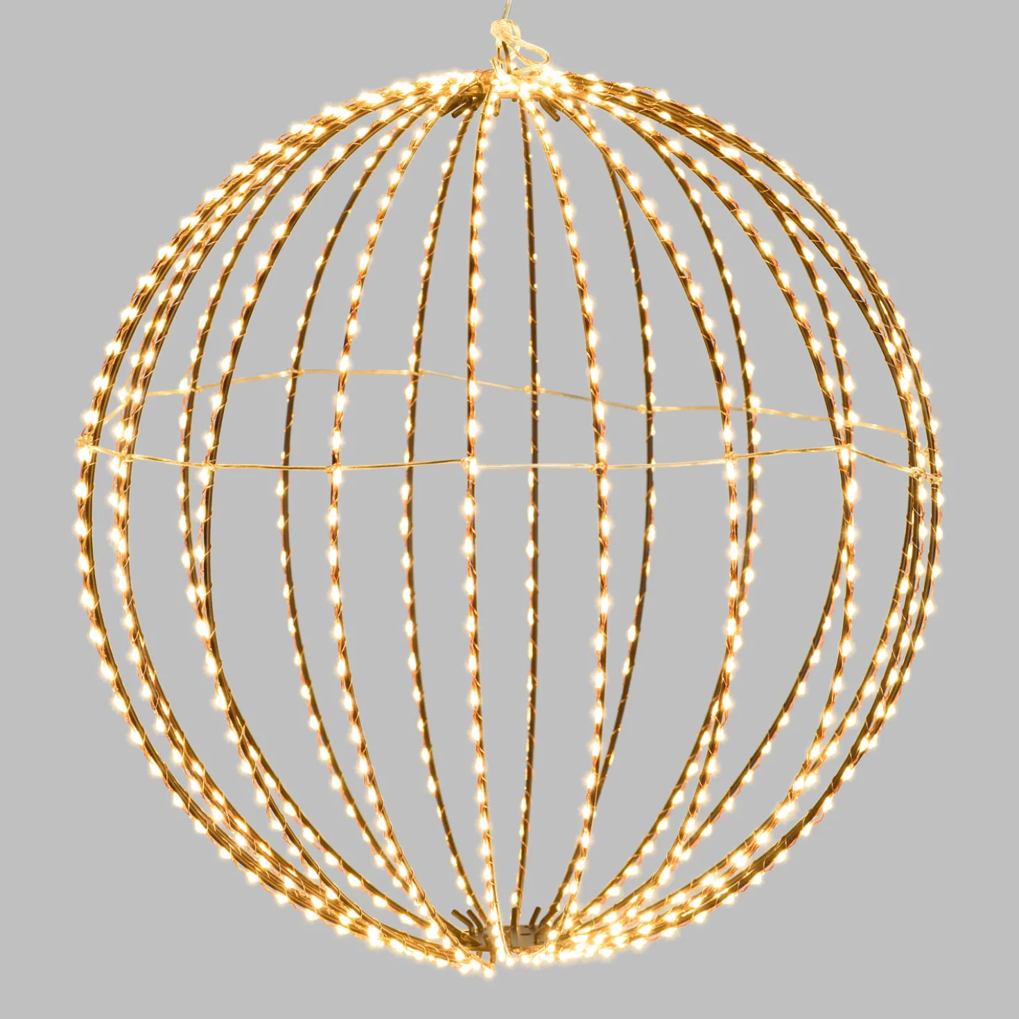 Sfera in filo rame Ø 40 cm, 700 microled bianco caldo