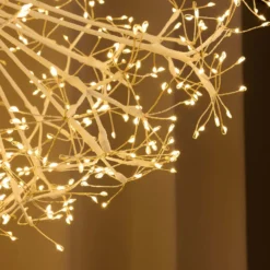 Sfera luminosa RICCO con rami bianchi, Ø 50 cm, microled bianco caldo, uso interno
