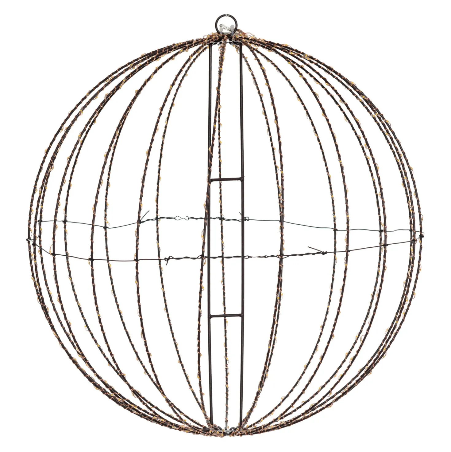 Sfera marrone ripiegabile 3D, Ø 54 cm, microled bianco caldo, uso interno