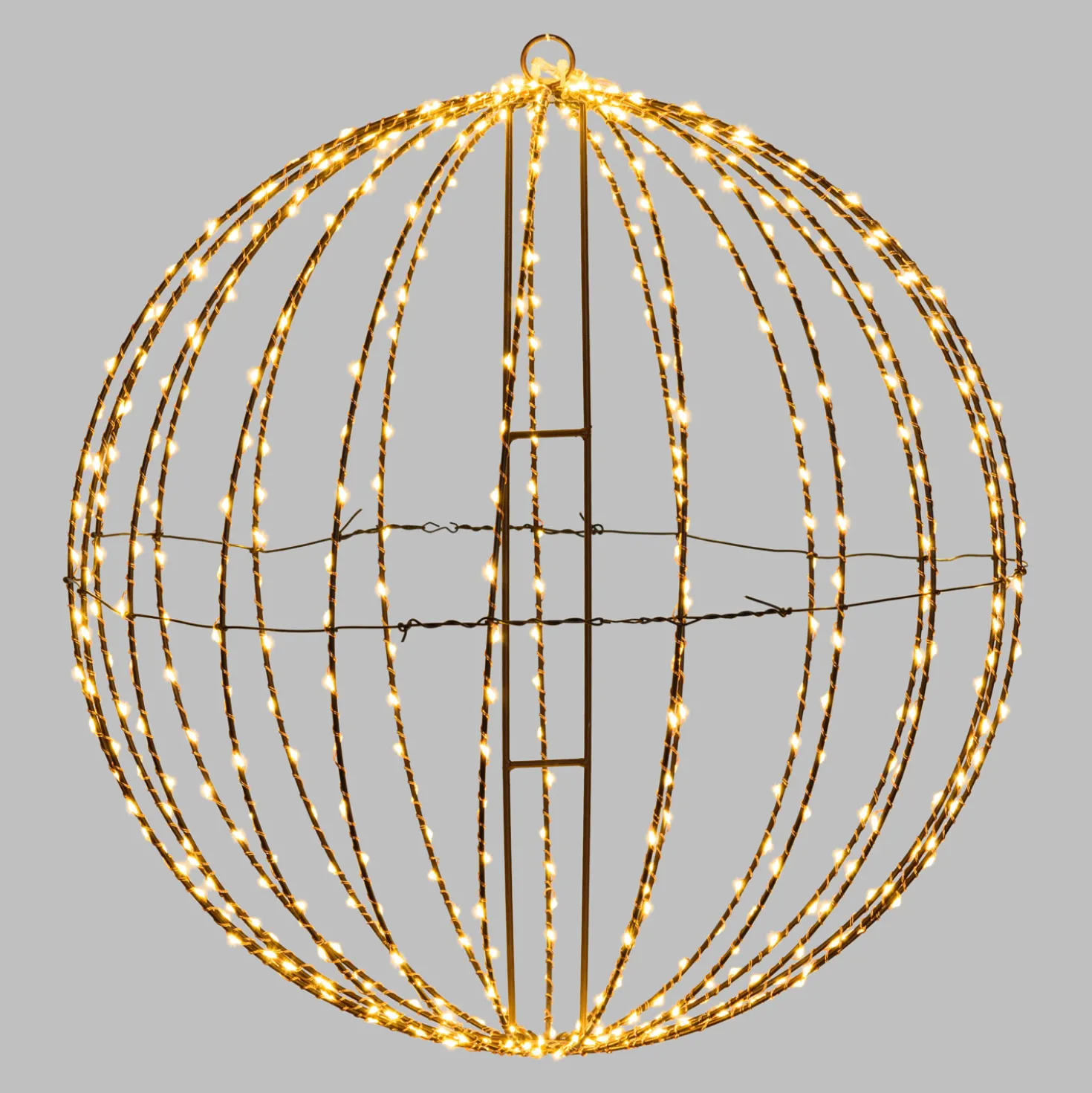 Sfera marrone ripiegabile 3D, Ø 54 cm, microled bianco caldo, uso interno