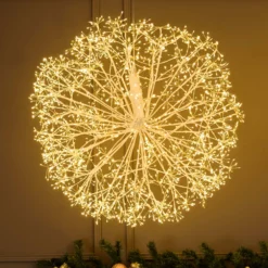Sfera RICCO con rami bianchi, Ø 80 cm, 2500 microled bianco caldo, uso interno