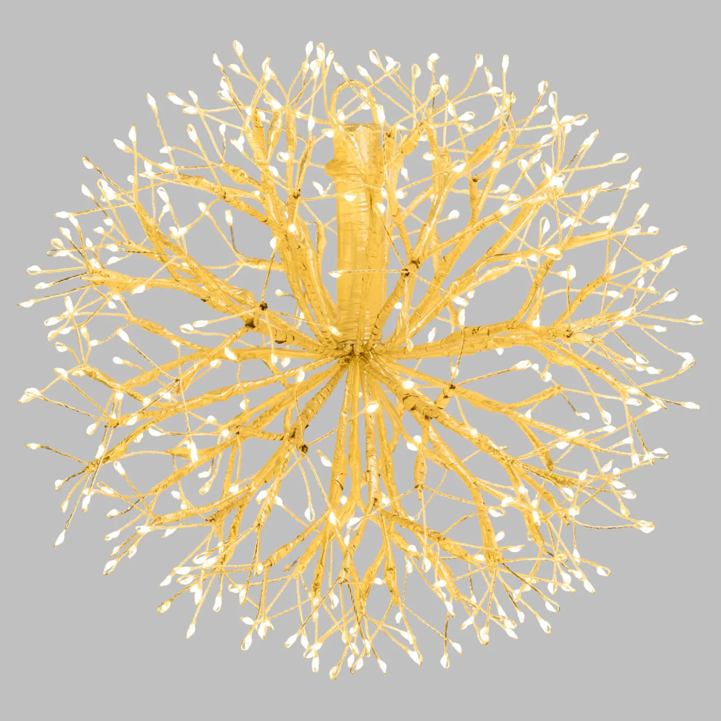 Sfera RICCO con rami champagne, Ø 30 cm, 384 microled bianco caldo e bianco freddo, uso interno