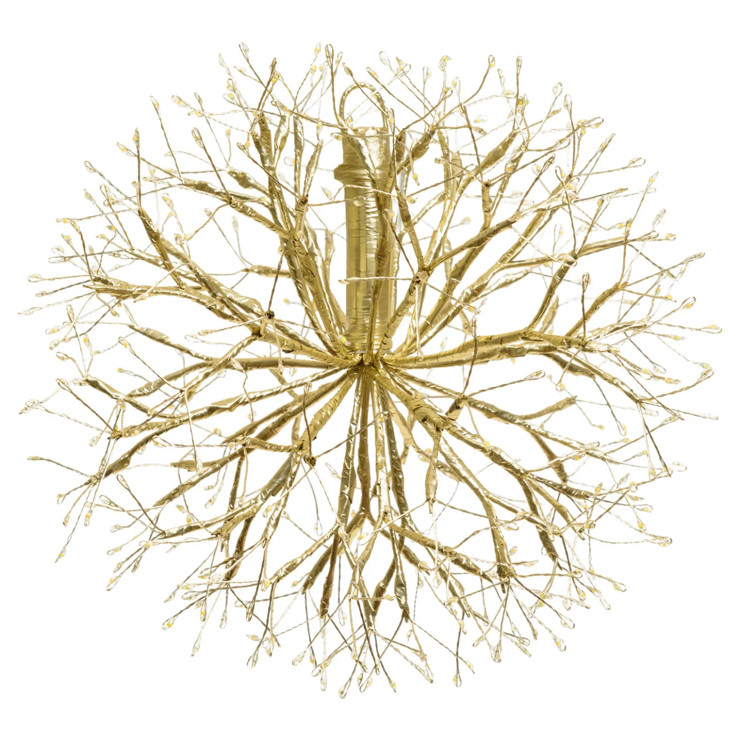 Sfera RICCO con rami champagne, Ø 30 cm, 384 microled bianco caldo e bianco freddo, uso interno