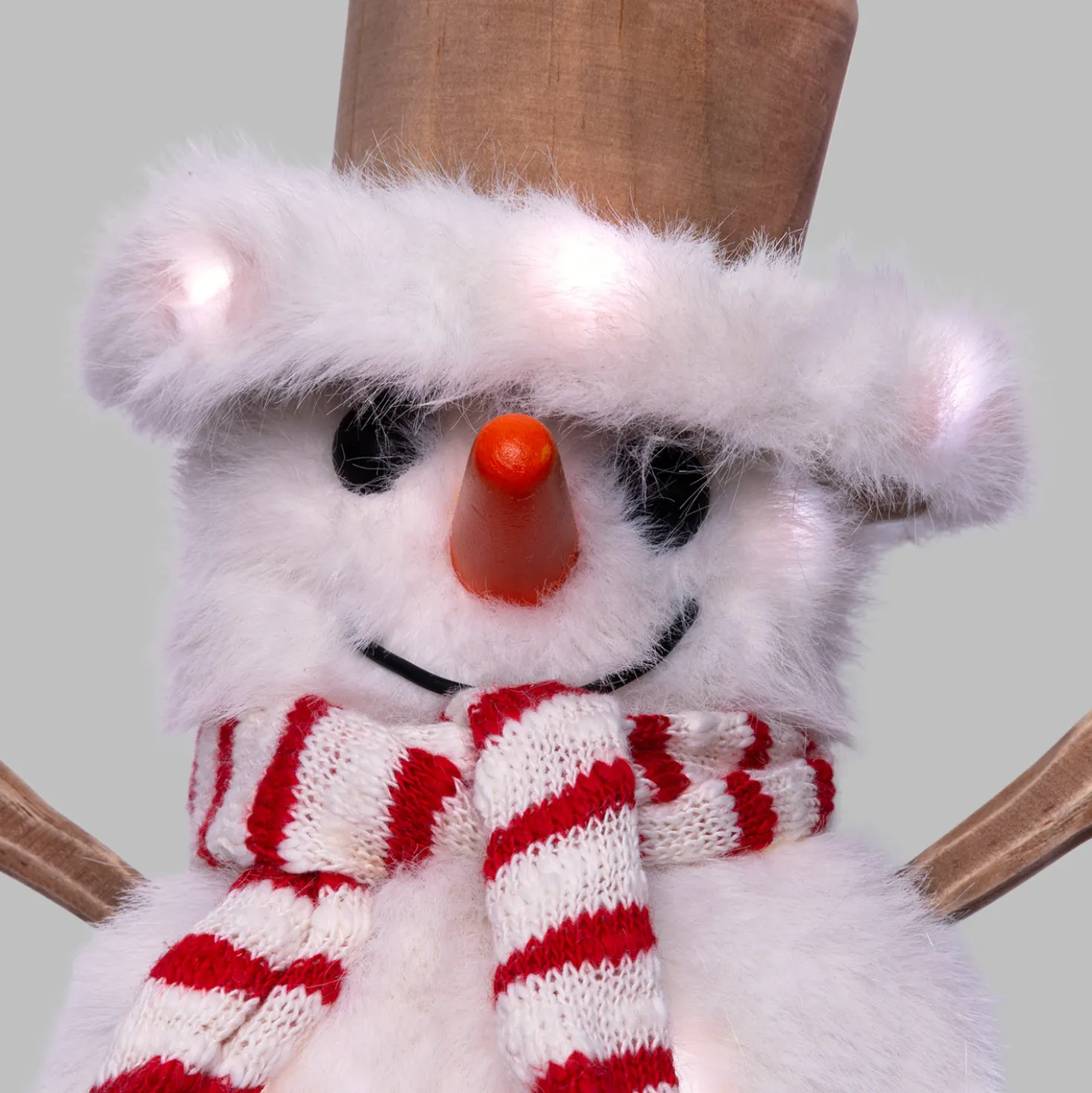 SnowPazzo luminoso 3D in legno a batteria, h 20 cm, Dual Color MicroLED bianco caldo e bianco freddo, uso interno