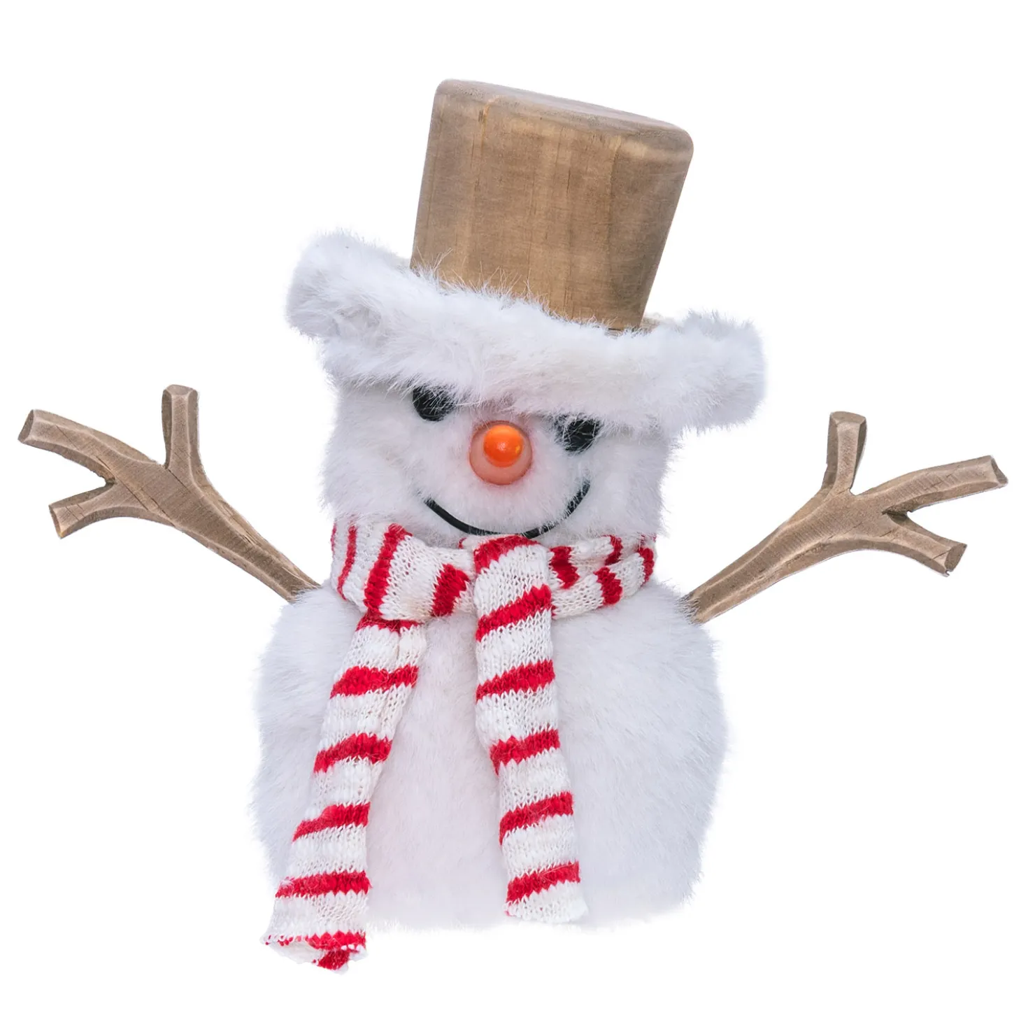 SnowPazzo luminoso 3D in legno a batteria, h 20 cm, Dual Color MicroLED bianco caldo e bianco freddo, uso interno