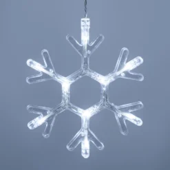 Stalattite con cristalli di neve, h 0,8 m, led bianco freddo