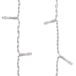 Stalattite Connect+ 5 x h 0,8 m, 350 led bianco caldo e bianco freddo, cavo trasparente, prolungabile