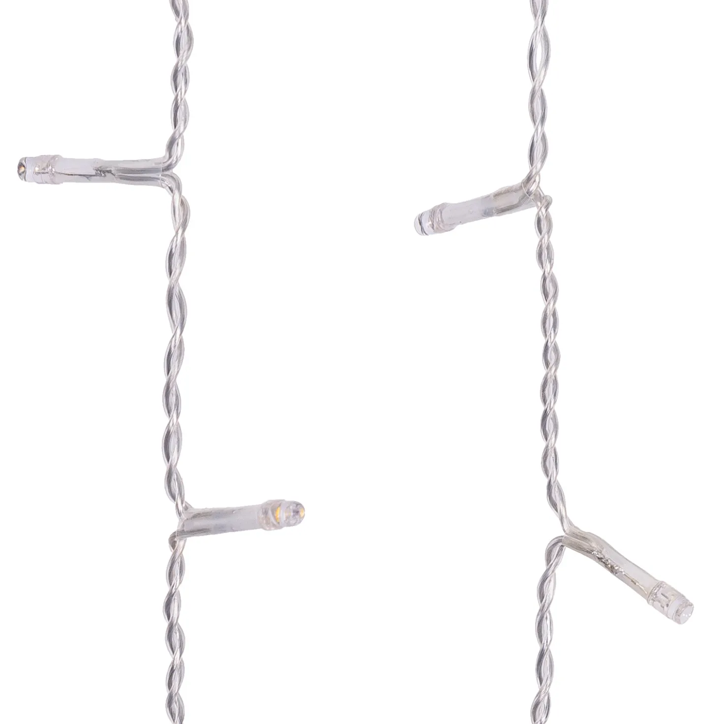 Stalattite Connect+ 5 x h 0,8 m, 350 led bianco caldo e bianco freddo, cavo trasparente, prolungabile