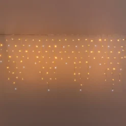 Stalattite Connect+ 5 x h 0,8 m, 350 led bianco caldo e bianco freddo, cavo trasparente, prolungabile