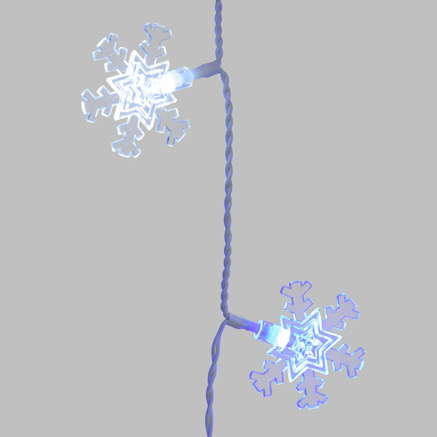 Stalattite 3,75 x h 1 m, 136 fiocchi di neve, led bianco freddo e blu