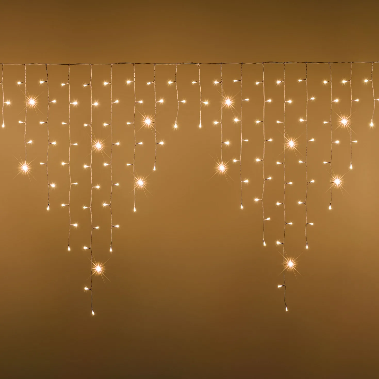 Stalattite 4,5 x 1,2 m, 300 led bianco caldo