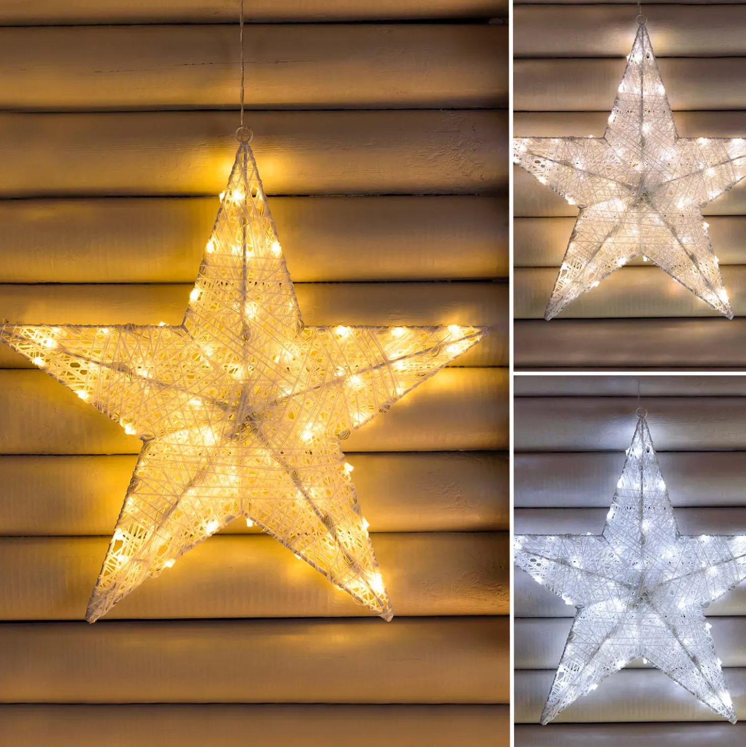 Stella Bianca 3D Ø 45 m, Dual Color LED bianco caldo e freddo