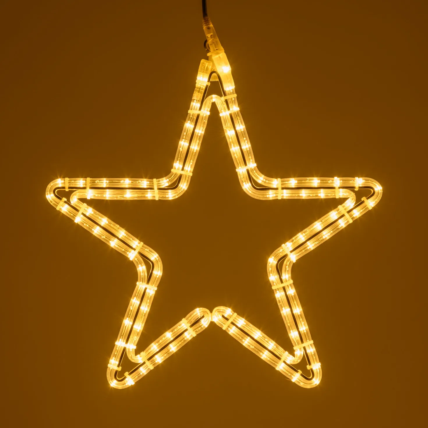 Stella in tubo luminoso, 47 x 45 cm, 116 led bianco caldo