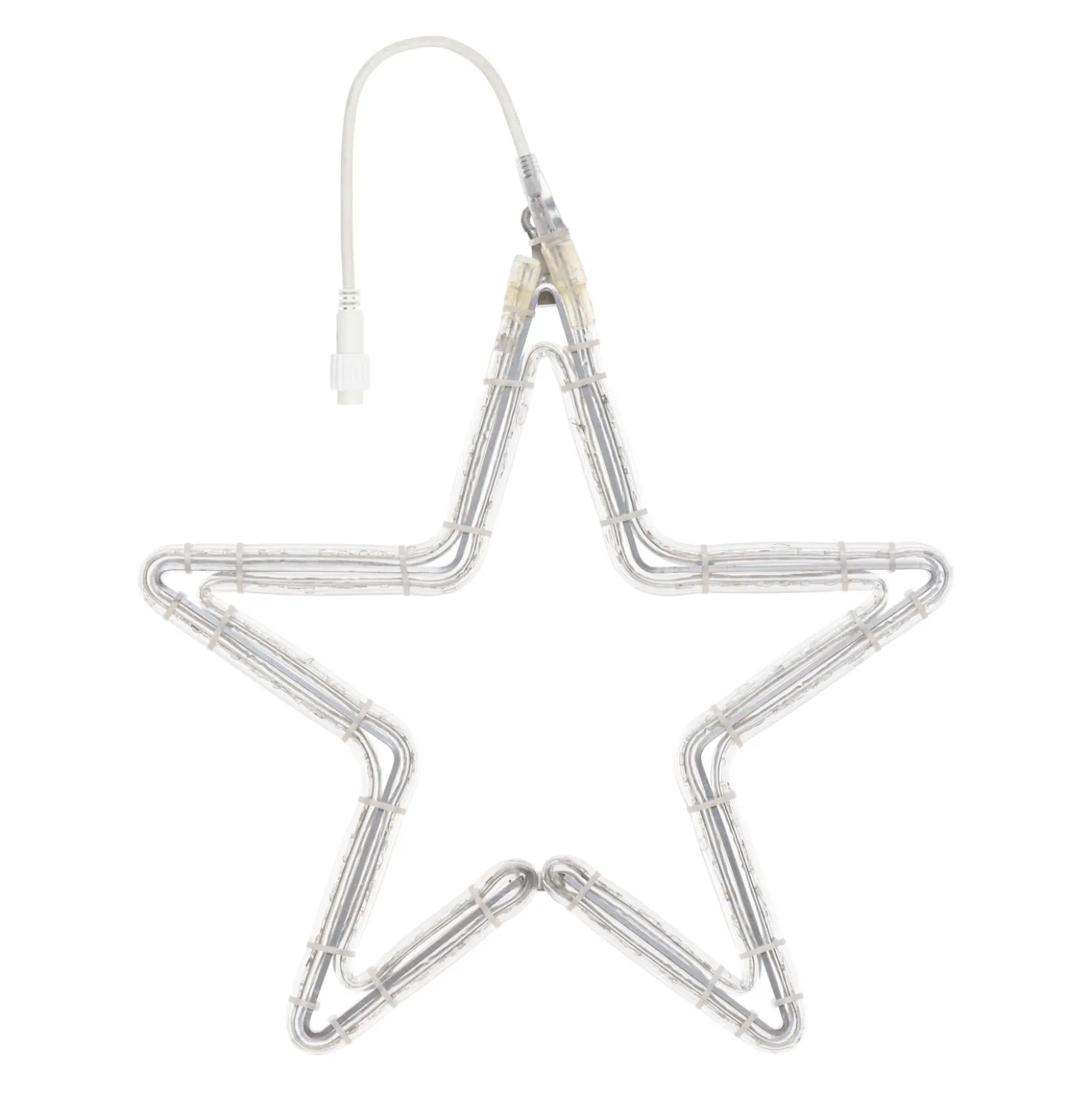 Stella in tubo luminoso, 47 x 45 cm, 116 led bianco caldo
