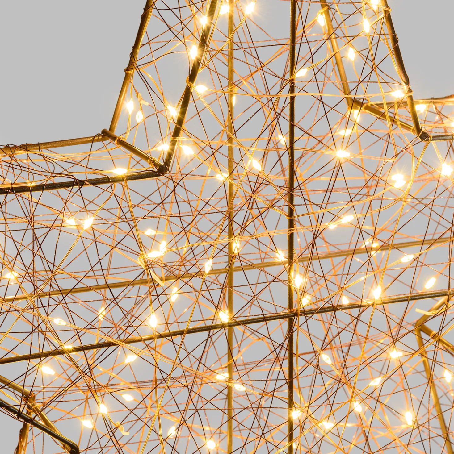 Stella luminosa 3D, 180 microled bianco caldo