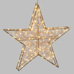 Stella luminosa 3D, 180 microled bianco caldo