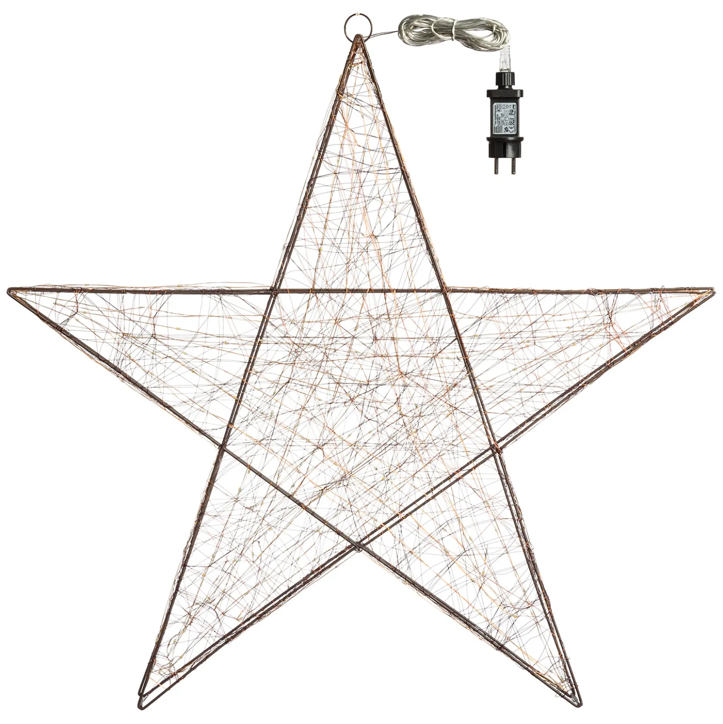 Stella luminosa 3D, 240 microled bianco caldo