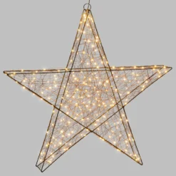 Stella luminosa 3D, 240 microled bianco caldo