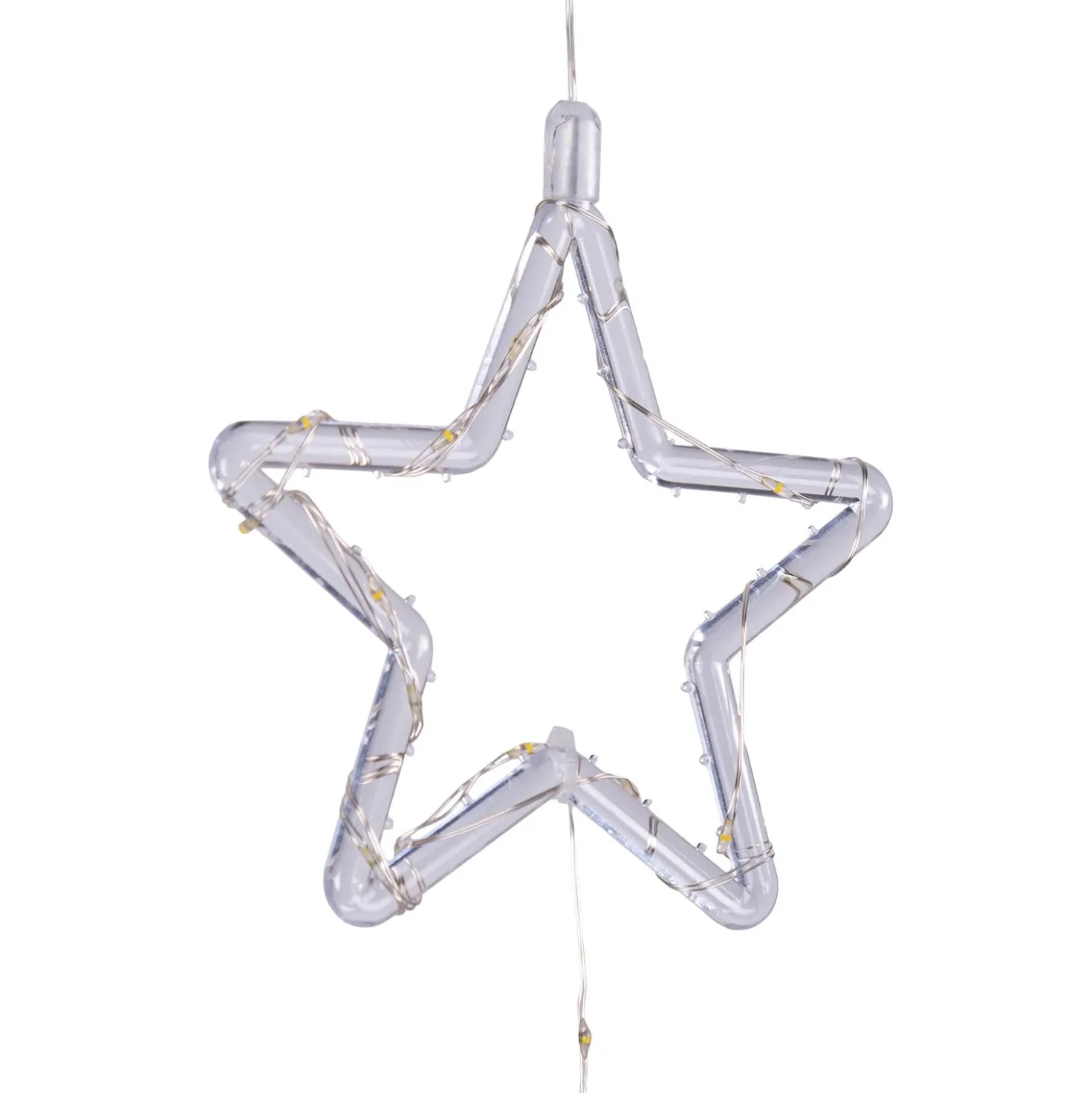 3 Stelle Crystal da appendere a batteria, 60 cm, 50 MicroLED bianco caldo, uso interno