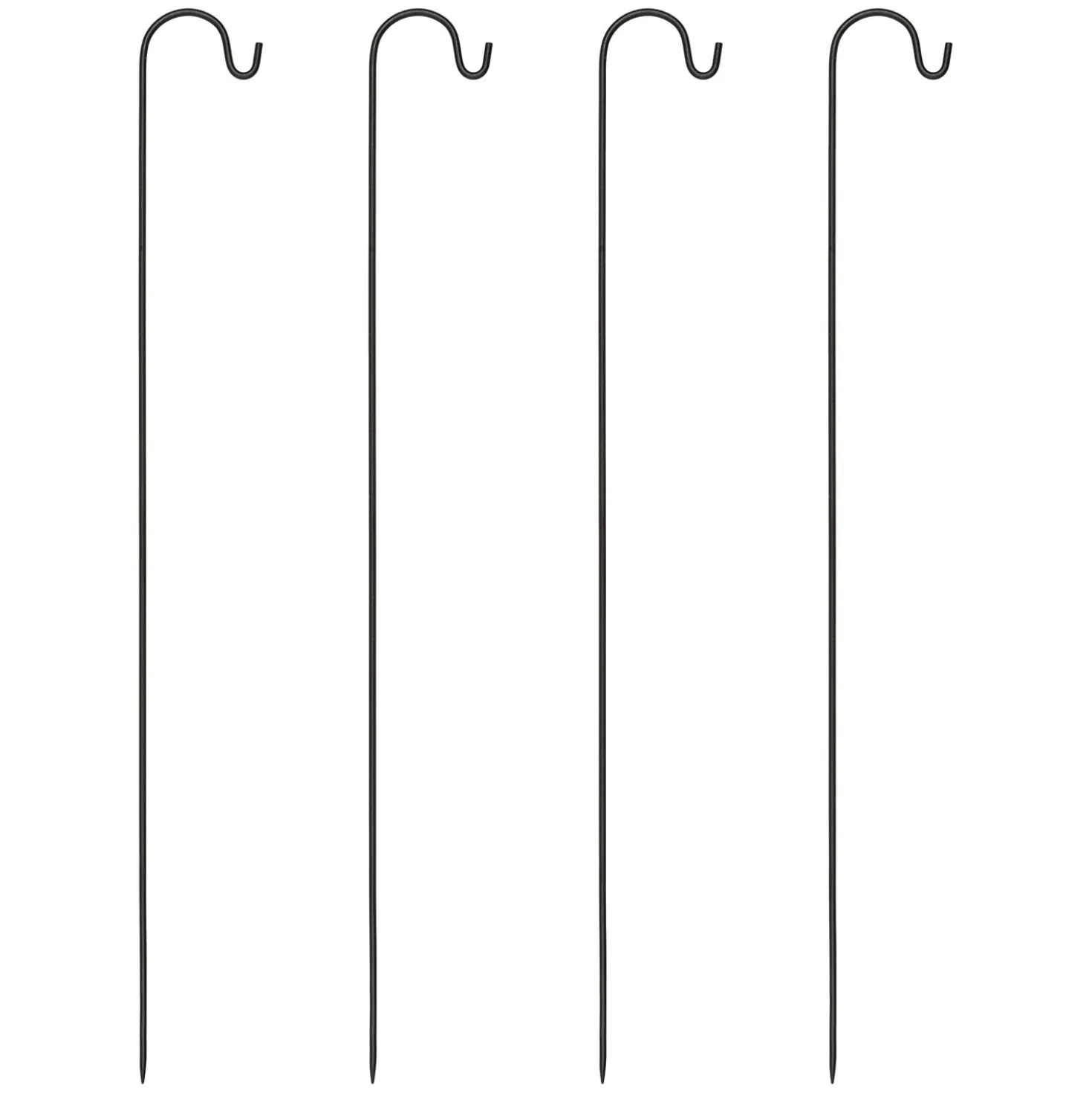 4 supporti porta lanterna in metallo nero, h 110 cm