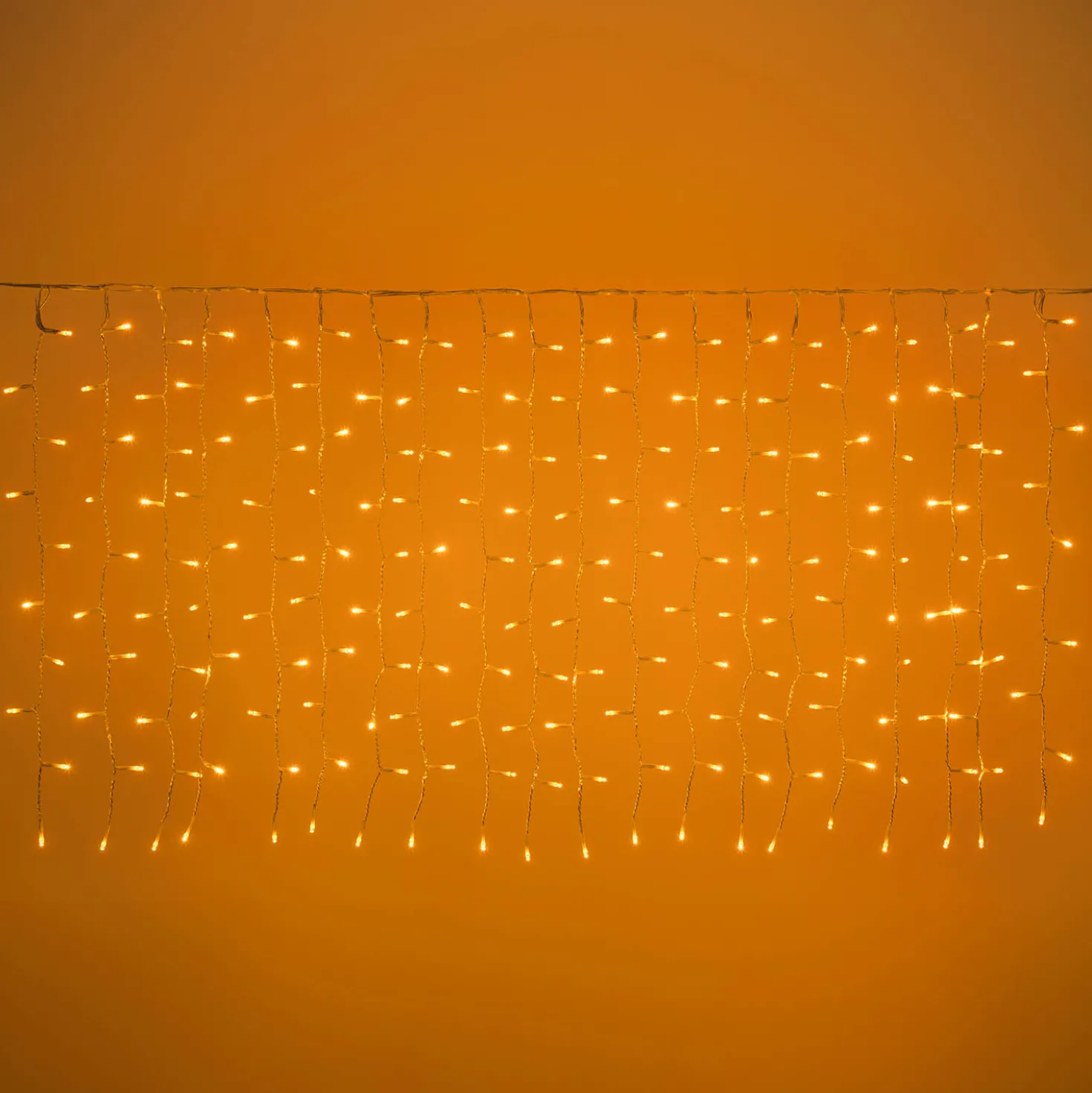 Tenda Extra Densa Connect+ 1,2 x h 0,6 m, 200 led bianco caldo, cavo trasparente, prolungabile