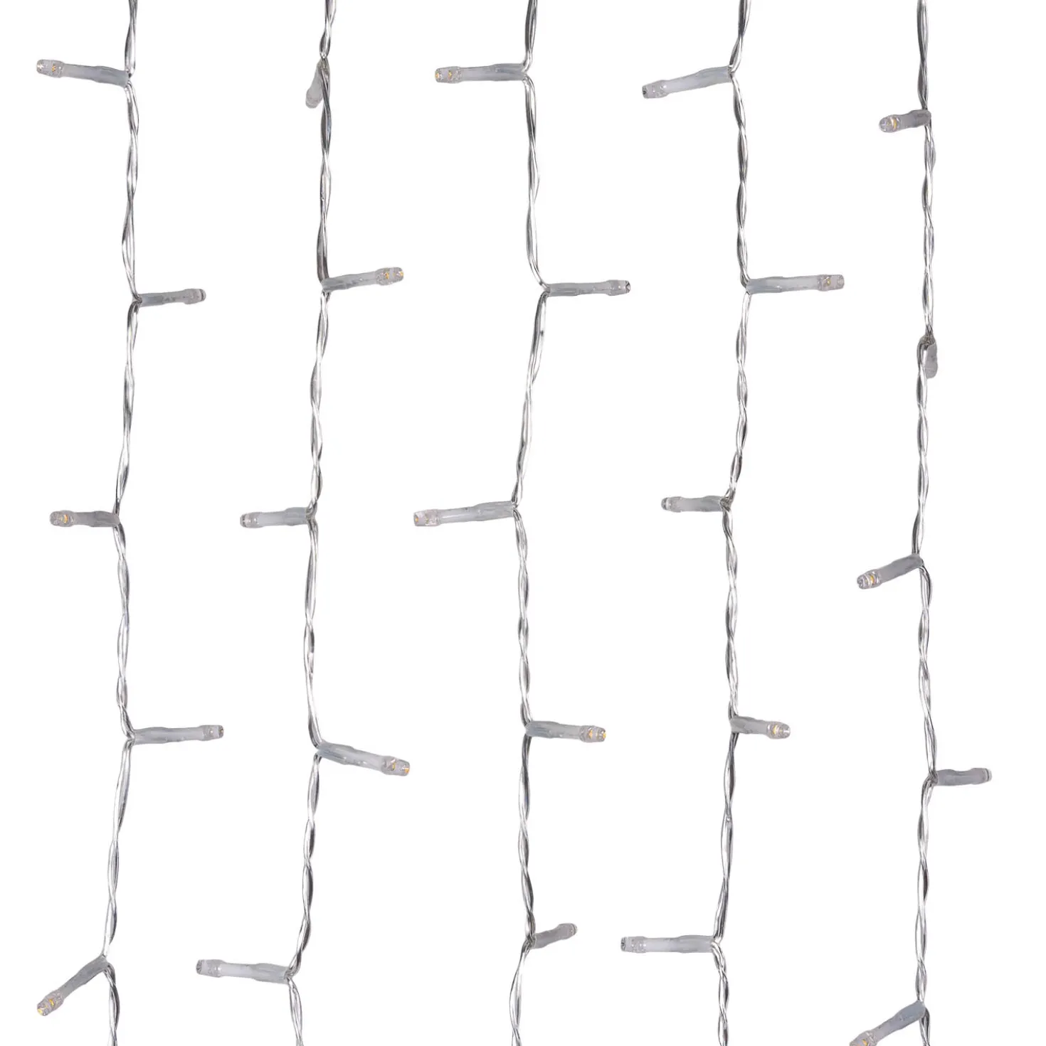 Tenda Extra Densa Connect+ 1,2 x h 2,4 m, 800 led bianco caldo, cavo trasparente, prolungabile