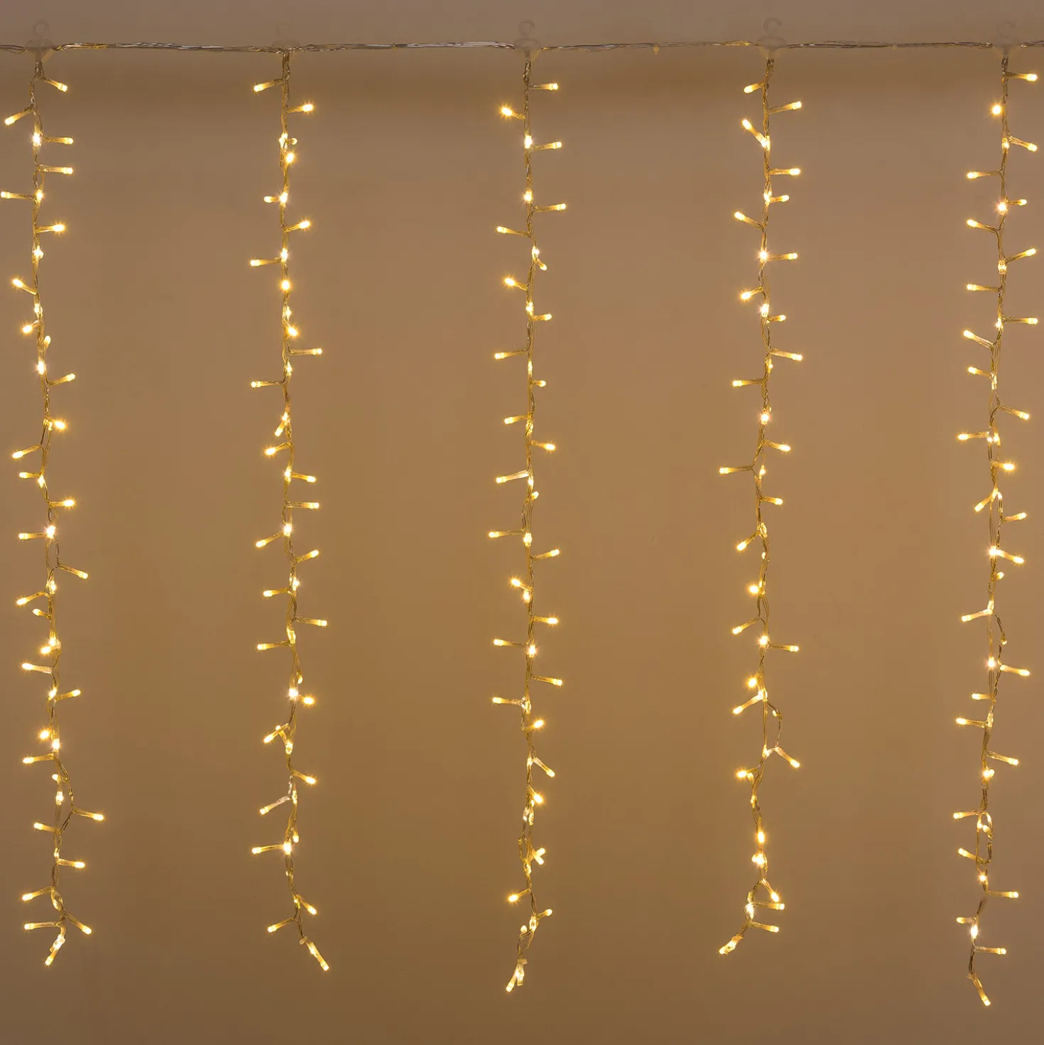 Tenda Nastro di Luce StarFall 4,6 x h 0,8 m, 1152 led bianco caldo, cavo trasparente