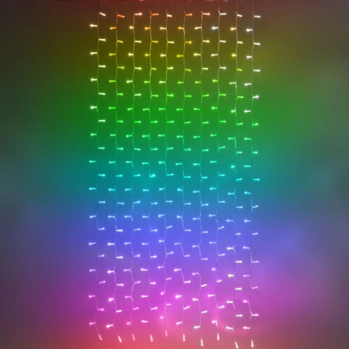 Tenda Twinkly Plus RGB e Bianco caldo, 1 x h 2 metri, 250 Pixel Led, cavo nero