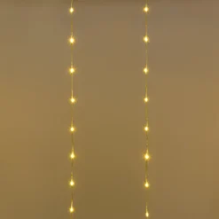 Tenda 5 x h 1 m, 200 Gocce di Luce Dual Color, led bianco caldo e multicolor, cavo trasparente