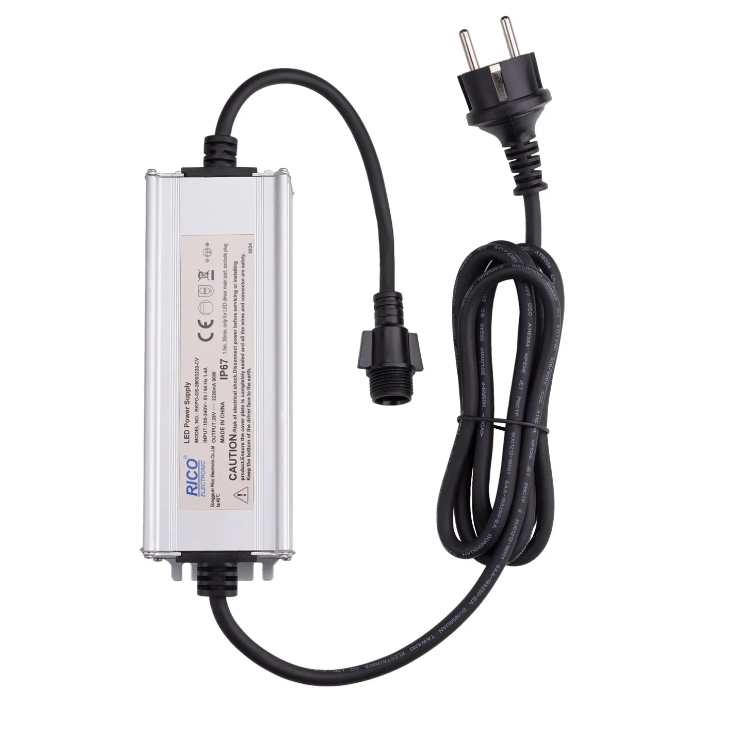 Trasformatore con Controller Connect+ fino a 6000 led, giochi di luce e luce fissa, cavo nero