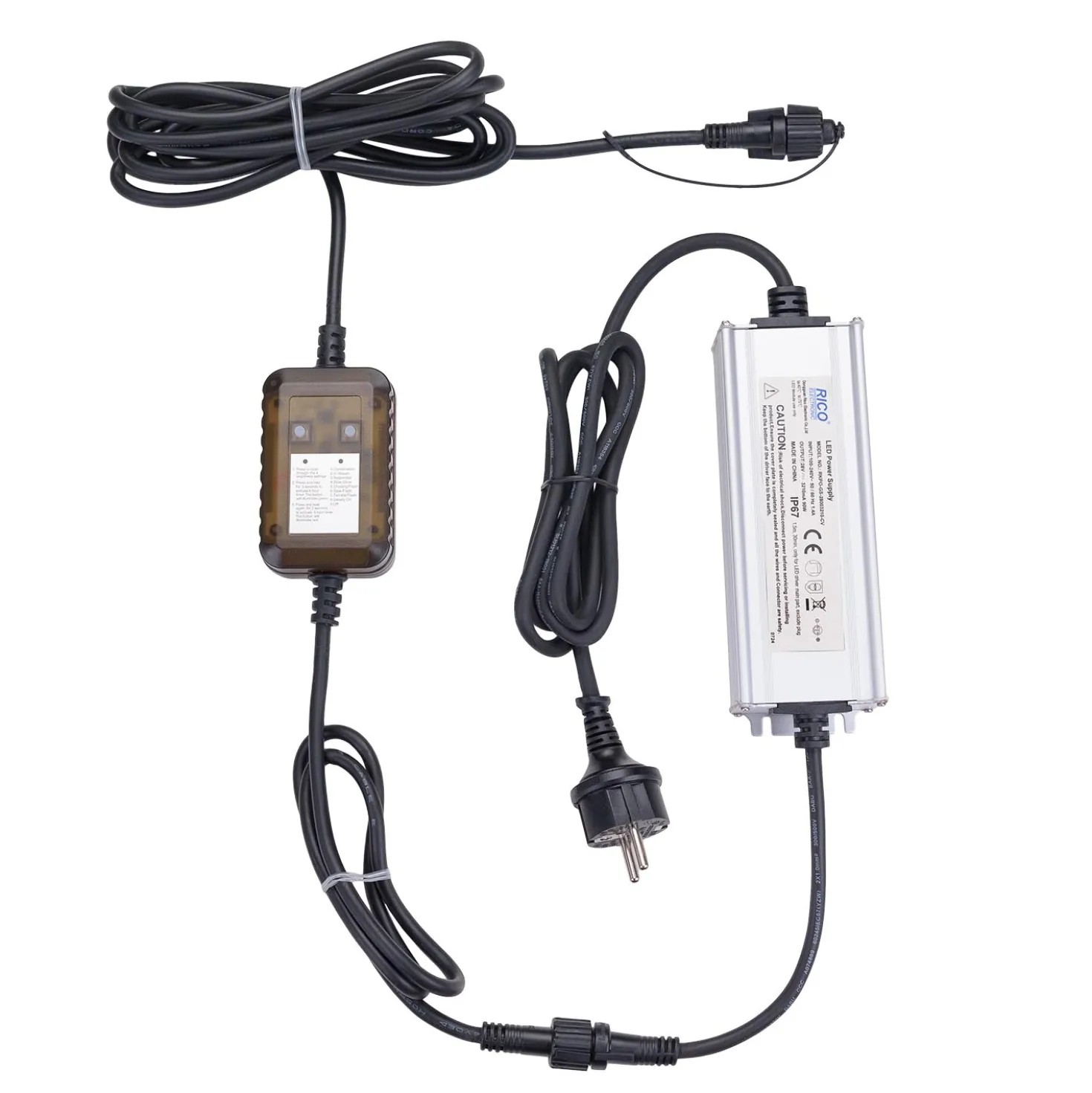 Trasformatore con Controller Connect+ fino a 6000 led, giochi di luce e luce fissa, cavo nero