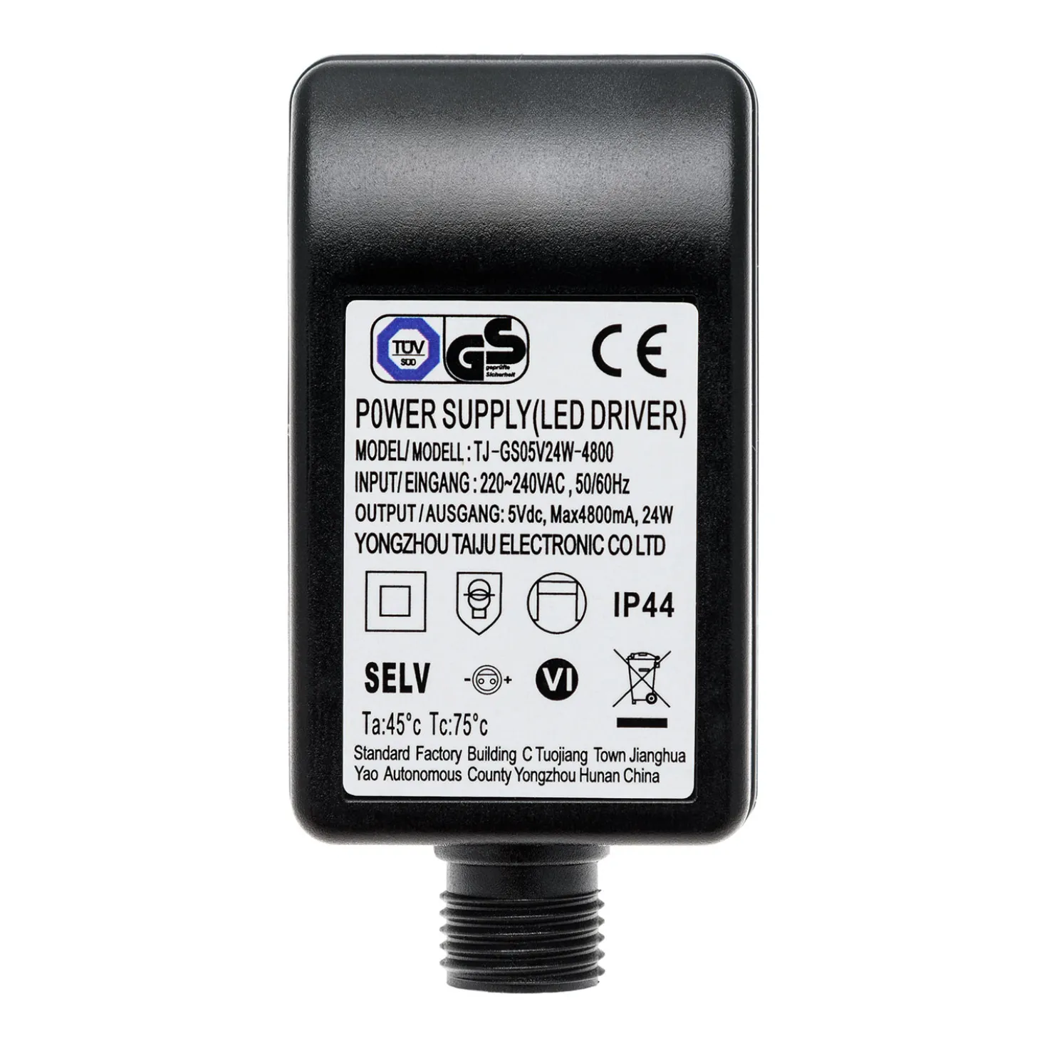 Trasformatore per luci decorative, 4,5 Volt DC, Max 24 Watt