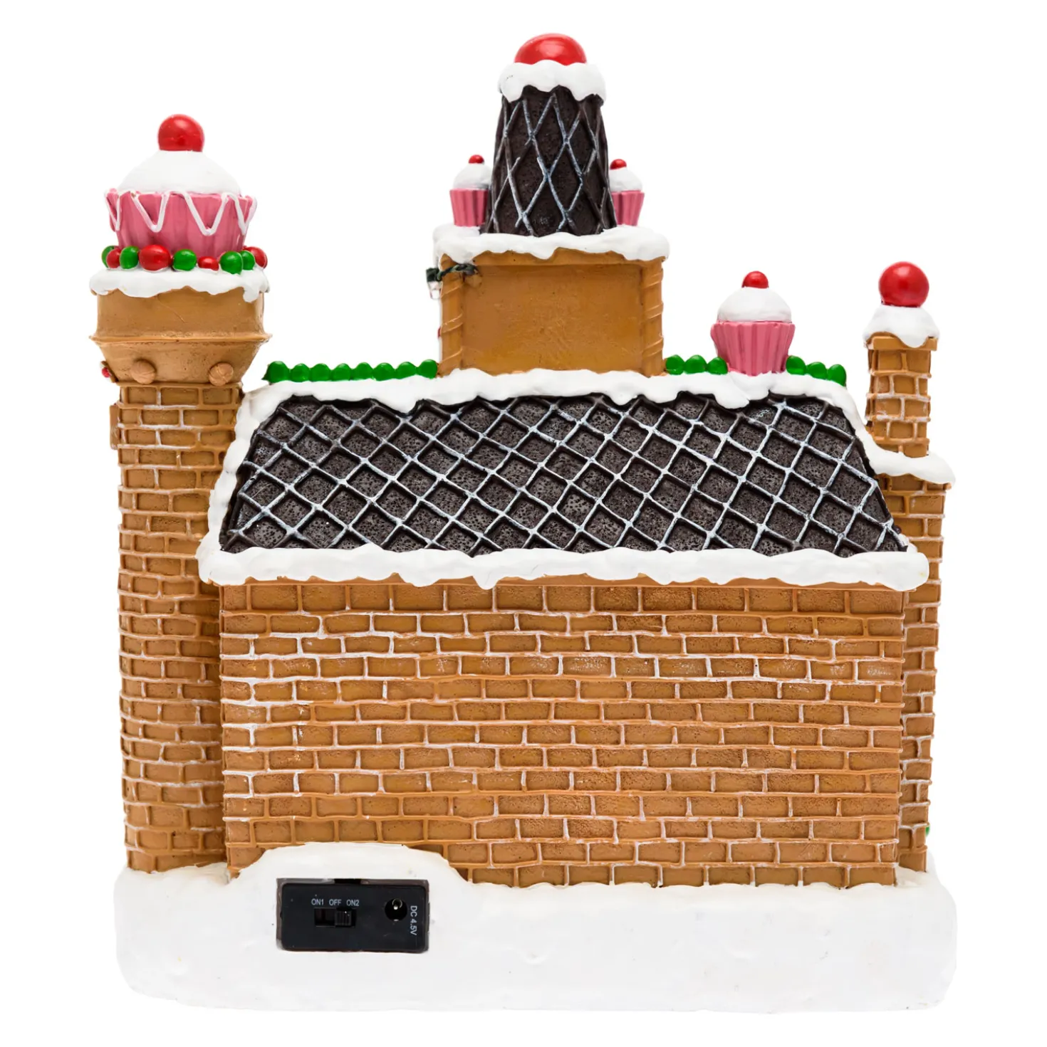 Villaggio di Natale, Candy Village con Trenino in movimento, h 28 cm, musiche natalizie