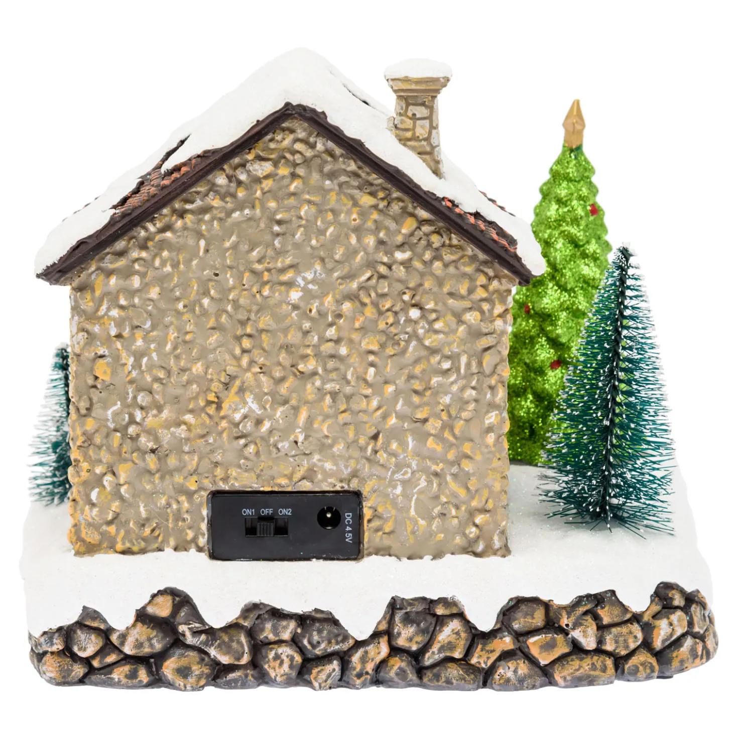 Villaggio di Natale, Casa di Babbo Natale con Albero di Natale rotante, h 17 cm, musiche natalizie